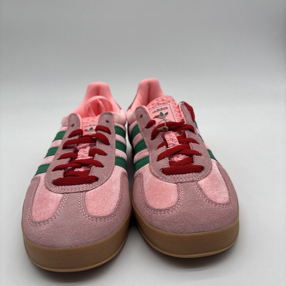 Womens Size 6 Adidas Gazelle Pink Velvet Green Casual Sneakers Shoe JI2713 NEW - Picture 5 of 13